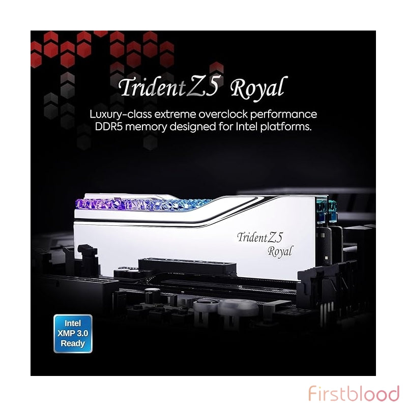 G.Skill Trident Z Royal 32GB(16GB×2) 6000MHz c28 DDR5 Ram Silver ...